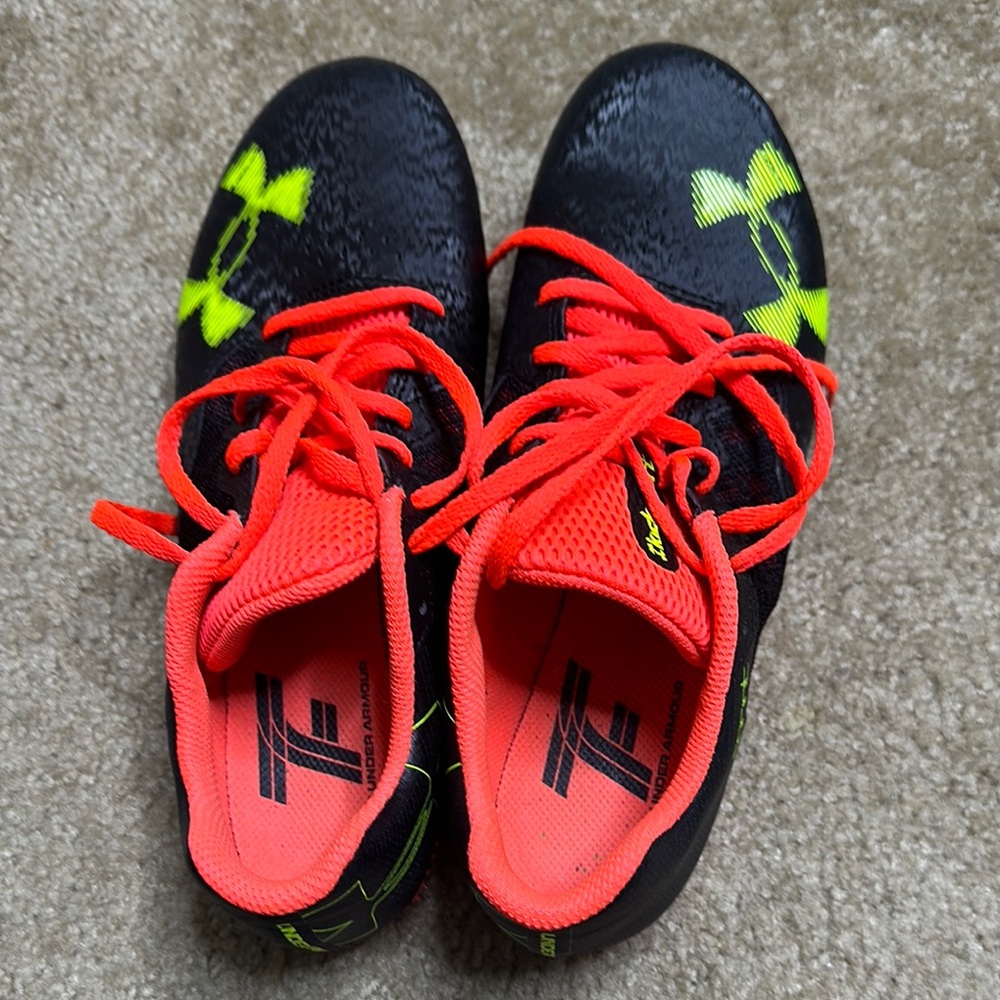 Under Armour Men’s Black, Orange and Neon Green Shoes